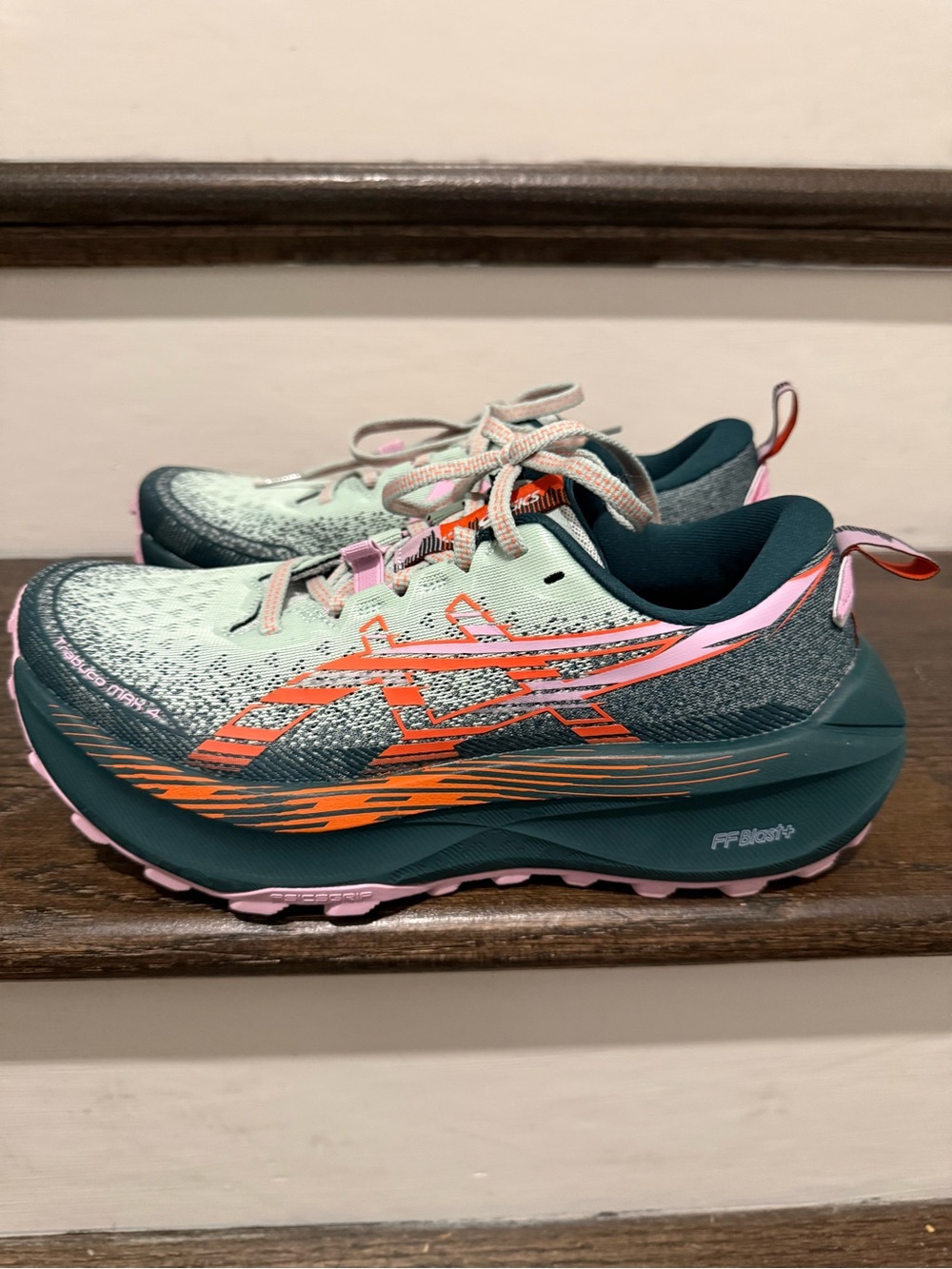 ASICS Women's Mint Green, Teal & Orange Trail Running Shoes